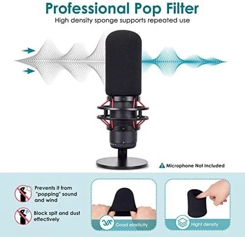 QuadCast S Pop Filter with Furry Microphone Windscreen Muff - Microphone Cover - Picture 6 of 6