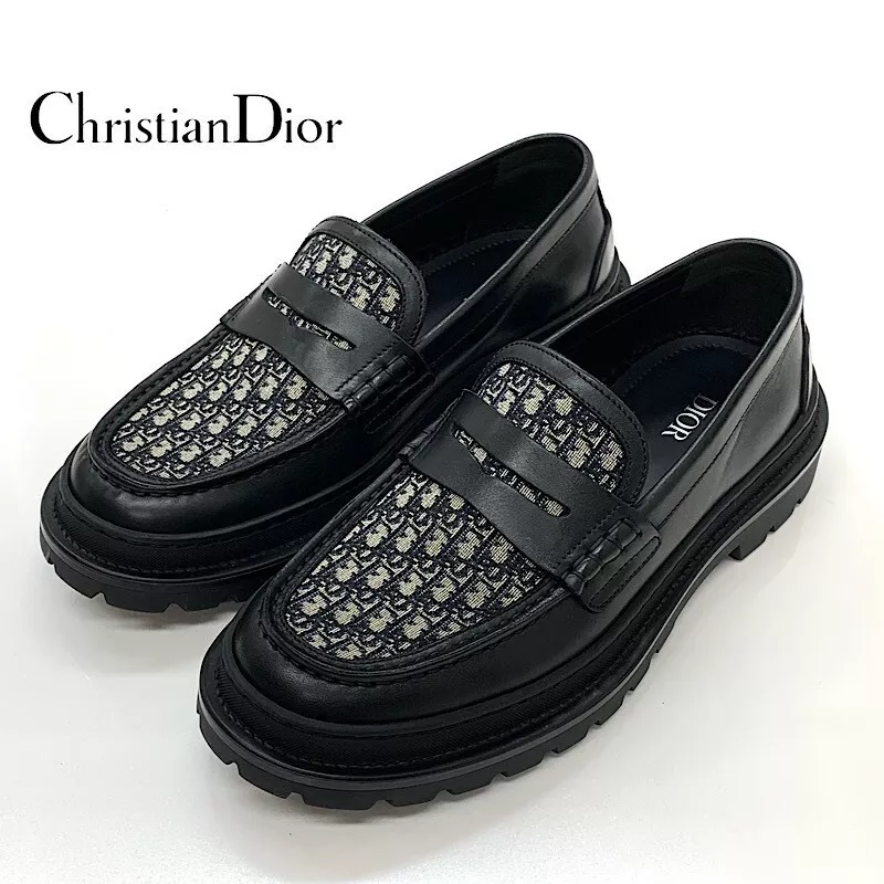 Mocassins Christian Dior Explorer chaussure cuir noir beige oblique homme occasion