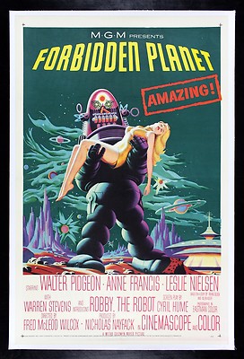 FORBIDDEN PLANET 🪐 CineMasterpieces VINTAGE SCI FI ORIGINAL MOVIE
