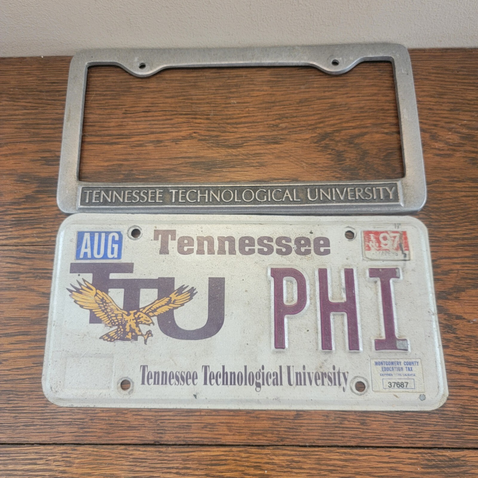 PHI TENNESSEE TECH TECHNOLOGICAL UNIVERSITY license plate, Frame