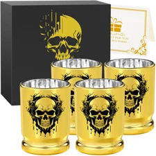 Skull Pattern 50 Caliber Bullet Shot Cups Plastic Shot Glasses for Halloween