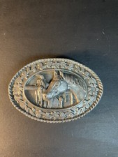 Vintage 1985 Siskiyou Horse Belt Buckle Southwestern Look SW-1