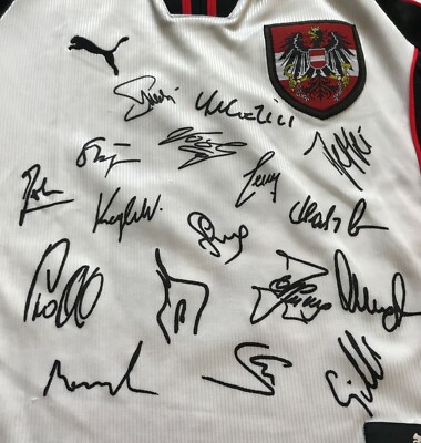 Austria Home Football Shirt 1998-2000 Jersey Autographs Puma size