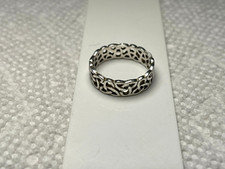 Vintage Sterling Silver 925 Weave Design Band Ring Size 4.75.
