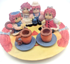 Vintage Raggedy Ann  Andy Miniature Resin Tea Set 1997 Young's Inc.
