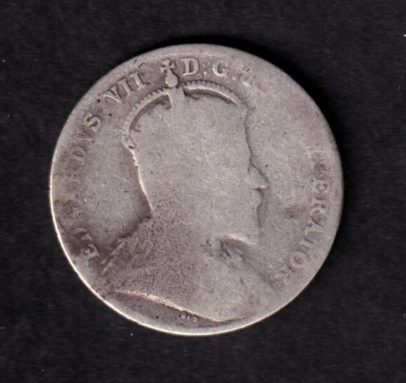 Canada 1908 10c Ten Cent Silver Coin King Edward VII G Good .925 Silver #2 - Image 2 of 2