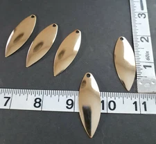 Willow Leaf Spinner Blades #4 Polished Brass Smooth 1.872" x .653" Walleye Candy