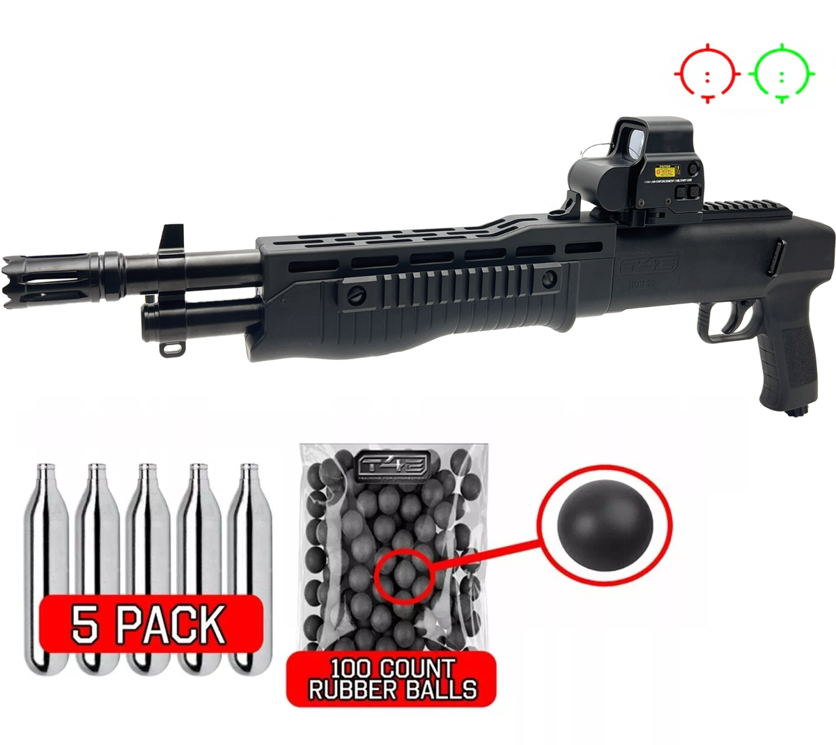 Umarex HDB68 TB68 Paintball Marker w/ Red Dot Sight, 100 Balls & 5