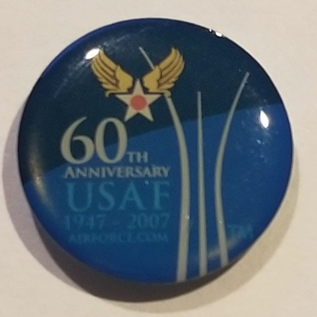 AUTHENTIC USAF Air Force 60th Anniversary 19472007 Hat Lapel Pin .75