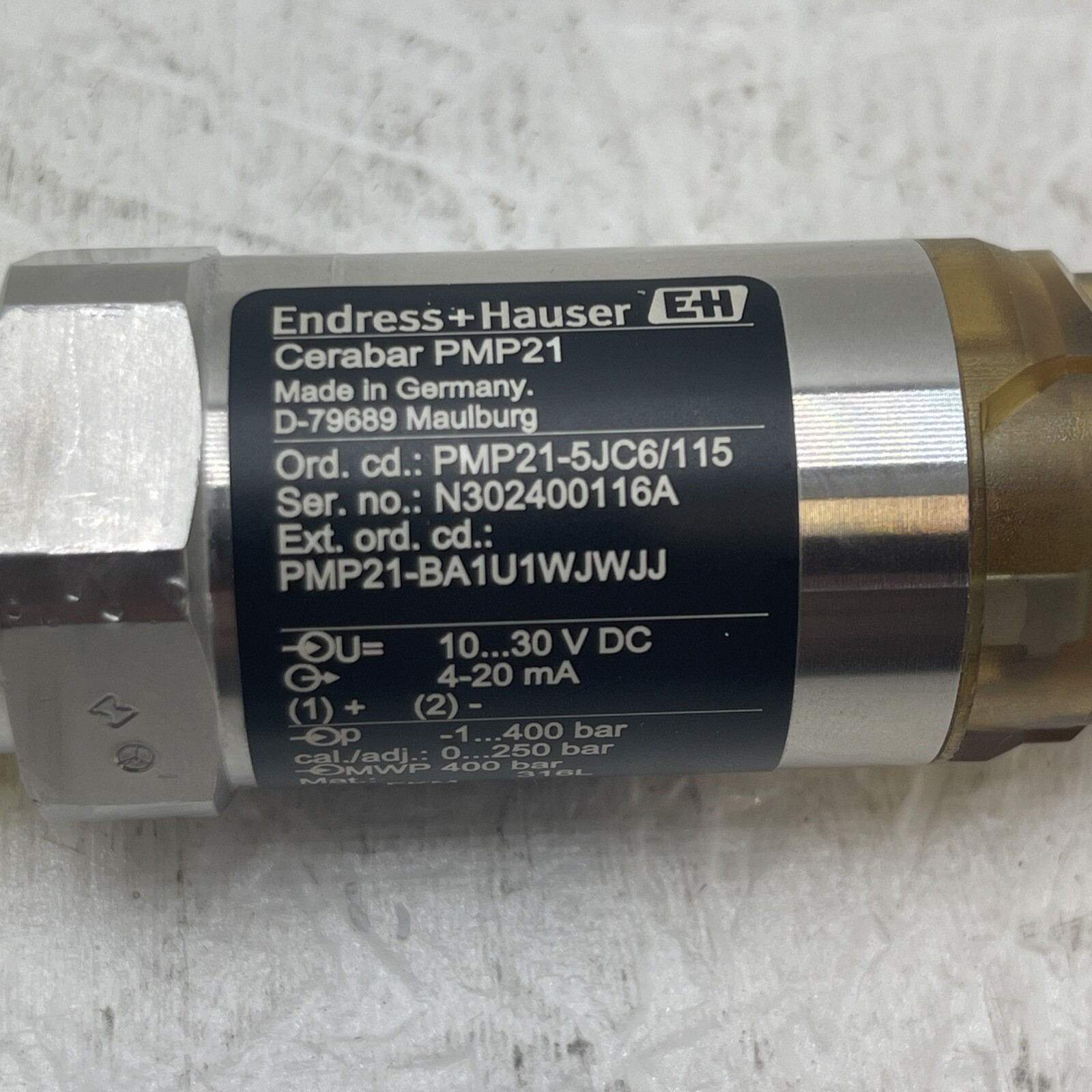 EndressHauser PMP21 Cerabar Pressure Transmitter PMP21BA1U1WJWJJ eBay
