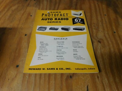 Sams Photofact Auto Radio Series Service Repair Manual Guide Schematic # 67