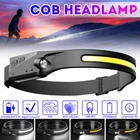 4Modes COB+LED Headlamp Headlight Torch Flashlight Work Light Bar Head Band Lamp