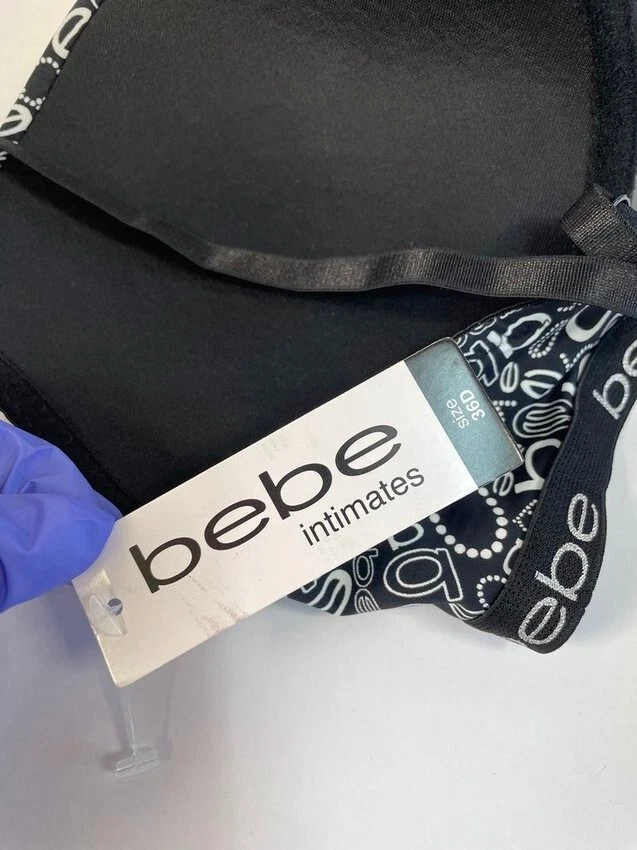 Bebe Intimates 女式标志聚拢文胸黑色 36D 码 — 第 3/4 张图片