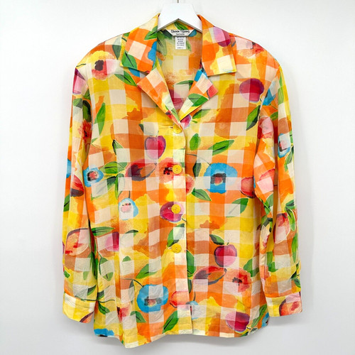 Vintage Sharon Young Top Shirt Small Shoulder Pad Artsy Maximalist Statement USA