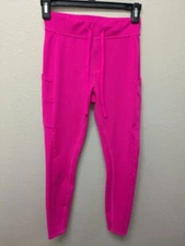 ALO YOGA Girls 7/8 High-Waist Checkpoint Leggings - Neon Pink - XXS