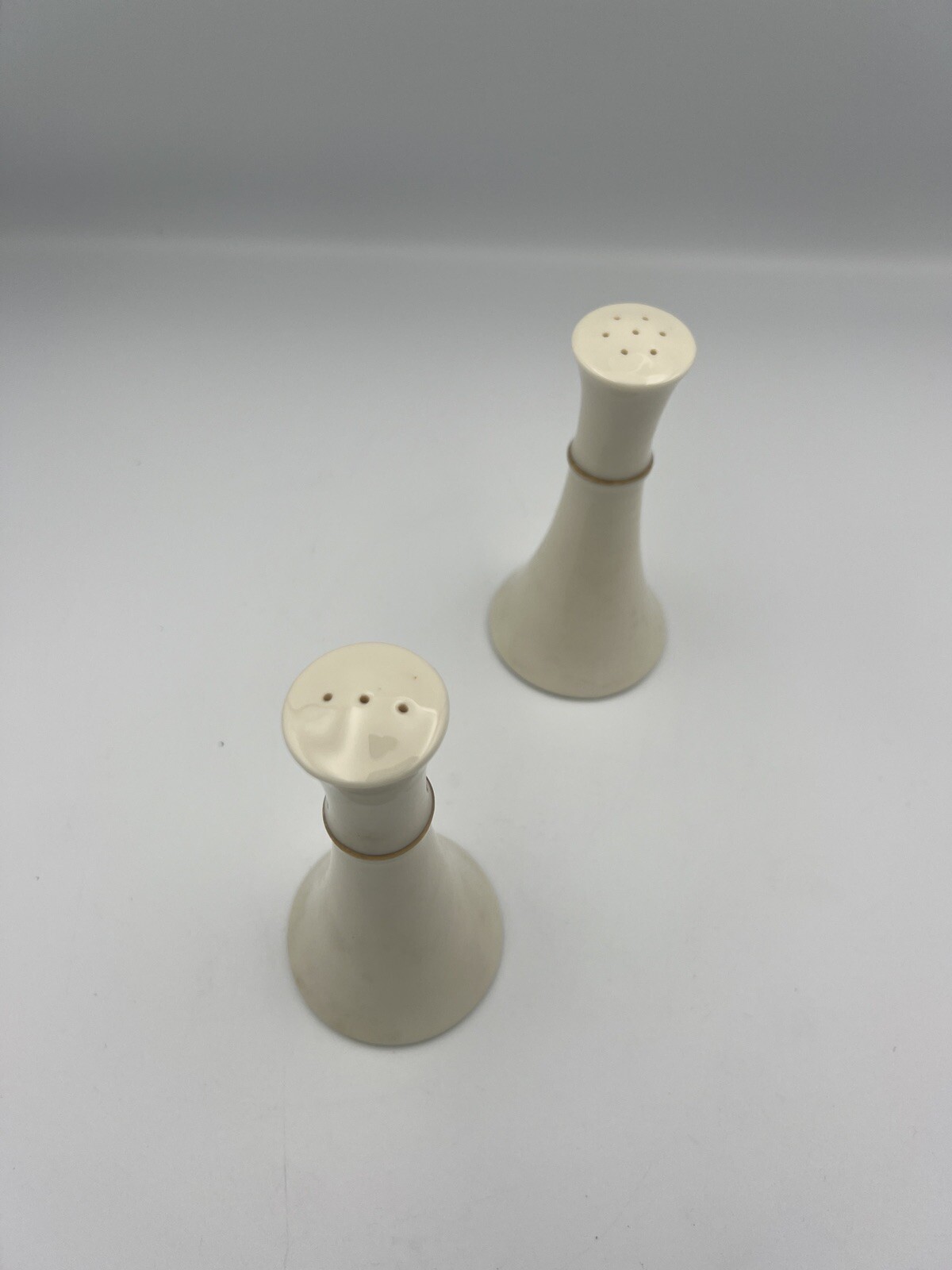 Lenox Baronet Ivory Gold Trim Salt and Pepper Shaker Set