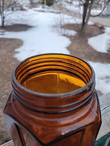 Antique Ground Top Orange Amber Coffee Jar - Picture 7 of 13