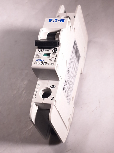 EATON MOELLER FAZ-B20/1-NA CIRCUIT BREAKER DIN MOUNT 1P 20A 277VAC 132687 - Picture 4 of 4