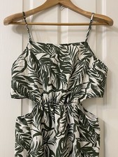 FOREVER 21 Cutout Vacation Midi Sundress Spaghetti Straps Size L Tropical Dress