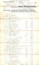 Vintage 1869 BILLHEAD/RECEIPT*EATON, WELLINGTON*Boston MA*CUTLERY*Hardware (014