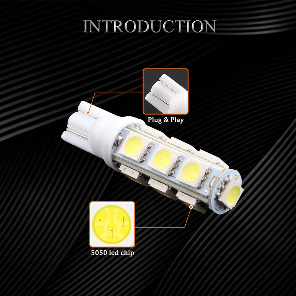 100Pcs 24V LED Bulbs T10 W5W 192 168 194 5050 13SMD Truck Lorry LED Light Lamps - Image 4 of 4