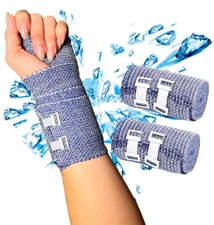 Endure Ice Bandage, Cold Compression Wraps, (4 inches x 4.5 Yard, 4 Pack)