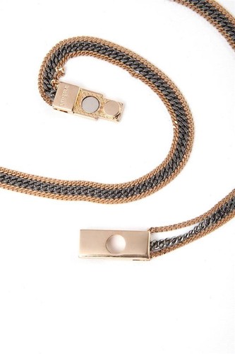 Vita Fede Chain Belts Rose Gold Black 