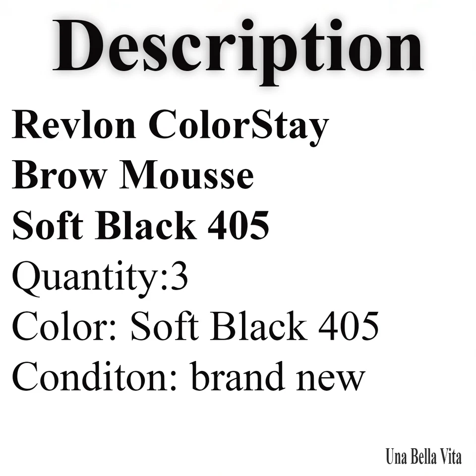 Revlon Colorstay Brow Mousse 405 Soft Black, eyebrow makeup LOT 2 - Image 2 of 4