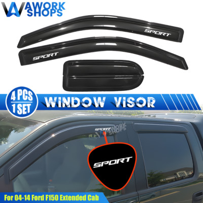 For 04-14 Ford F150 Supercab Extended Cab Window Visor Rain Shade w ...