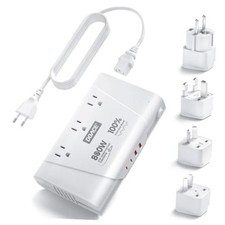 White 800W 220V to 110V Pure Sine Wave Converter - Pure Wave Voltage