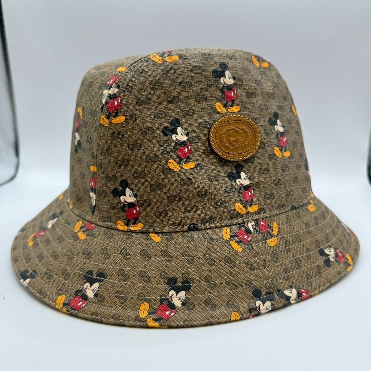 Gucci x Disney Mickey Mouse Brown GG Bucket Hat Limited 