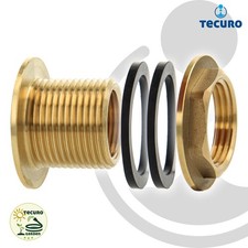 tecuro Regentonnendurchf&uuml;hrung 1/2 x 3/4 Zoll - f&uuml;r Tanks und F&auml;sser