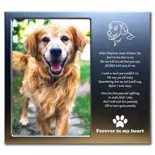 Dog Memorial Picture Frame with Gift Box - Rainbow Bridge Dog Remembrance, Lo...