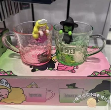 2025 BJ Universal Studios Wicked Elphaba Glinda Glass Cup Set of 2pcs