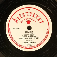 TOM ARCHIA: cherry / ice man blues ARISTOCRAT Single 78 RPM