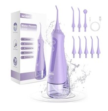SEJOY Water Flosser Cordless Dental Oral Irrigator Pick Teeth Cleaner 8 Jet Tips