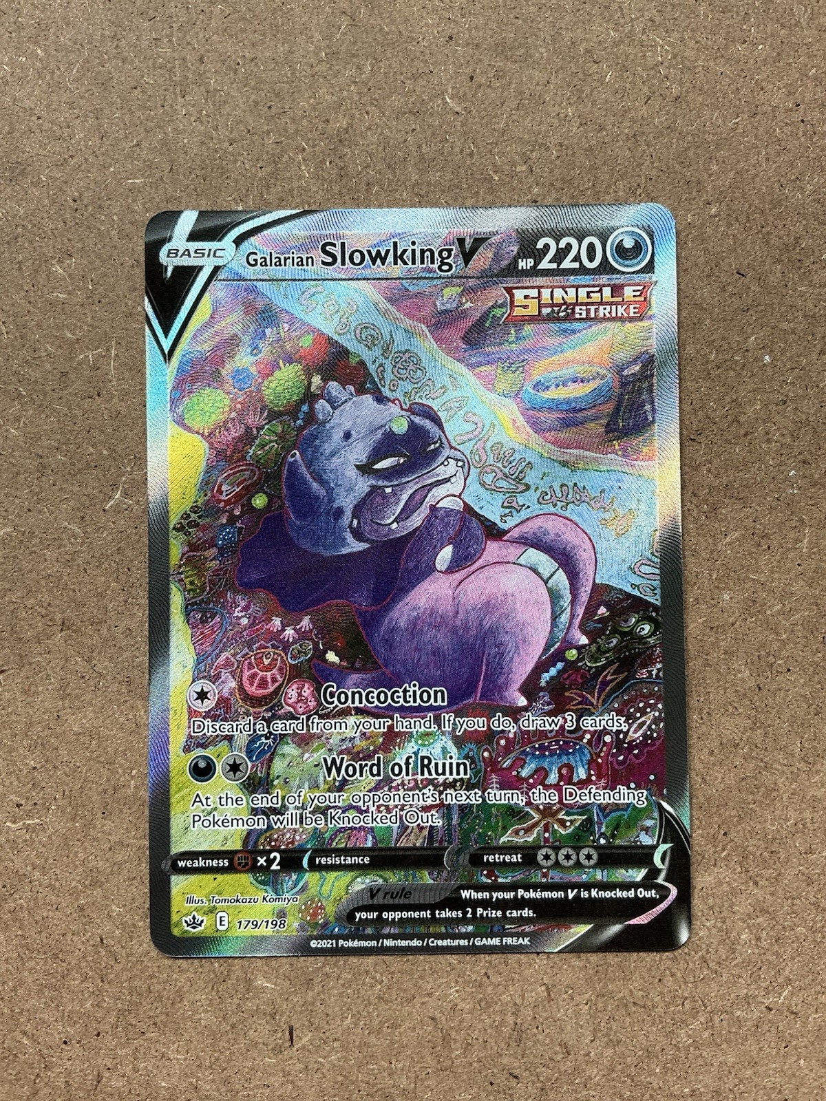 Pokémon Galarian Slowking V Ultra Rare Holo 179/198 Chilling Reign 220 HP