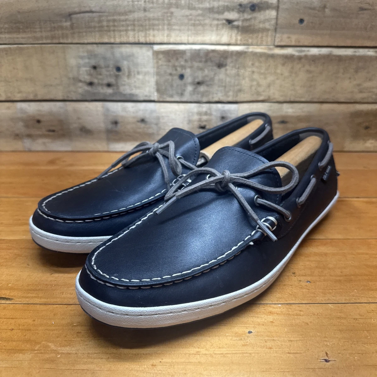 Cole Haan Hardwich Men\'s Casual Shoes Loafers Blue Leather C41887 Size 12M New AMRCN-CLS-HAMPTN-  main image 3