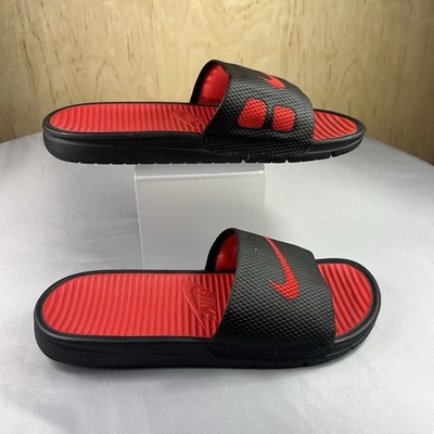 Nike Benassi Solarsoft Men's 13 Black Red Slides 431884-011
