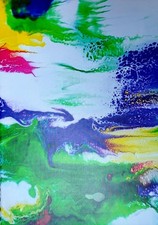 Kunstdruck 45x60cm von meinem eigenen Bild grün lila gelb weiß NEU