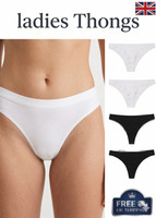 6 Pack Womens Cotton G-String Thongs Soft Stretch Comfortable Briefs Panties