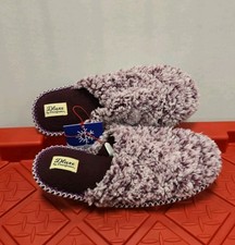 Womens Bed Slippers with Fur Dluxe by Dearfoams Memory Foam Sz XL 11-12 NEW