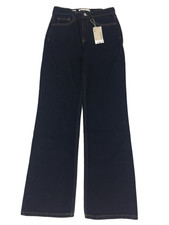 Mango Women's Denim Jeans Indigo Blue Straight Leg "Matilda" Rinse Wash New