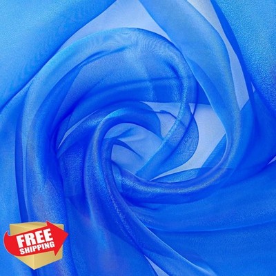 GCVOPTON Royal Blue 3.3Yd x 61'' organza fabric