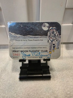 Rare Pan Am ''First Moon Flights'' Club Card - AUTHENTIC not a reprint UNISSUED