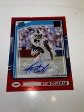 2024 Panini Clearly Donruss Rated Auto Rookie Keon Coleman #67 Red /99 (RC)