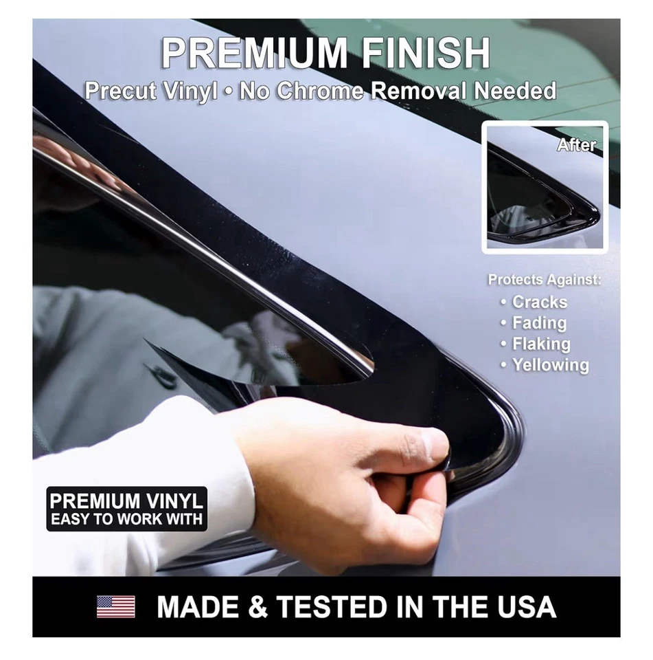 Película de vinilo apagón eliminación cromada para ventanas laterales Honda CR-V 2023-2025 Foto 4 de 4