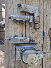 Lot Of 4 Air Tools Grinder,  Angle Grinder, Drill & Random Orbit Sander Working