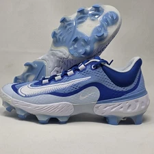 Nike Alpha Huarache Elite 4 Low MCS Blue Baseball Cleats Mens Size 11 DX6962-415