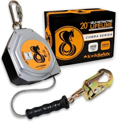 KwikSafety 20FT COBRA Cable SRL | Self Retracting Lifeline Fall Protection *NEW*